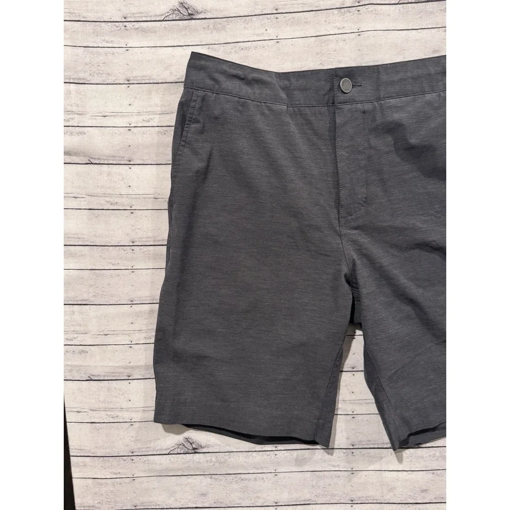 FAHERTY Mens All Day Short Sz 32 Gray Stretch Drawstring Zip Pocket 9
